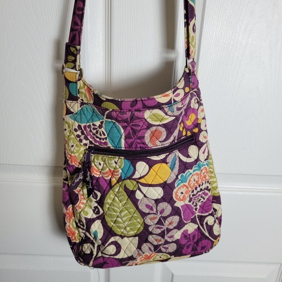 Vera Bradley Cross Body Mailbag-Plum Crazy - Picture 3 of 8